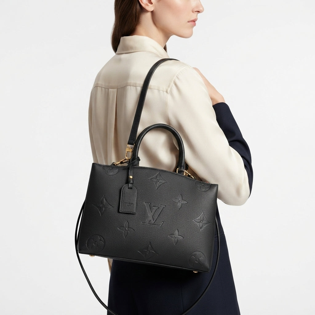 Louis Vuitton Monogram Empreinte Leather Handbag in Black