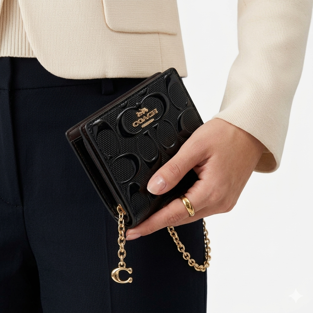 COACH Black Wallet 🖤 Top Quality with Box