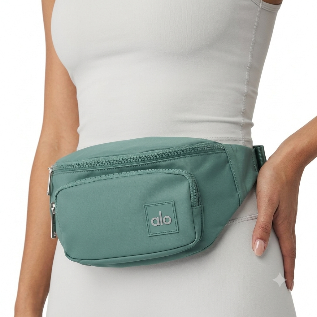 Alo Yoga Essential Belt Bag in Winter Ivy Green 🌿✨