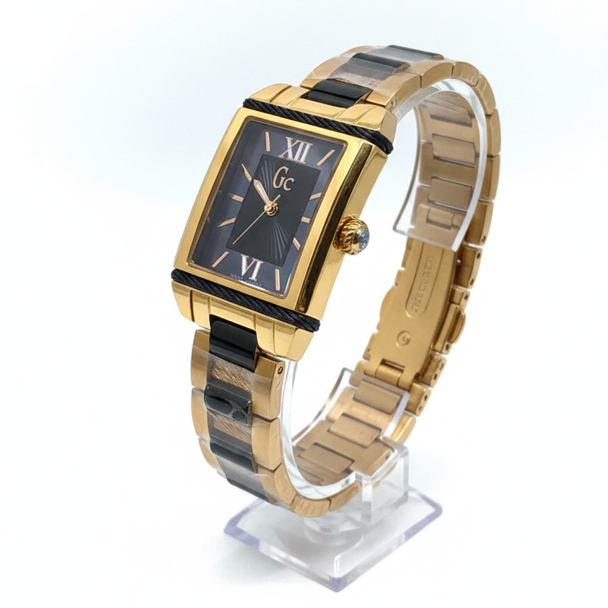 Gc Luxury Rectangular Mother-of-Pearl Swiss Movement Watch ✨⌚💙