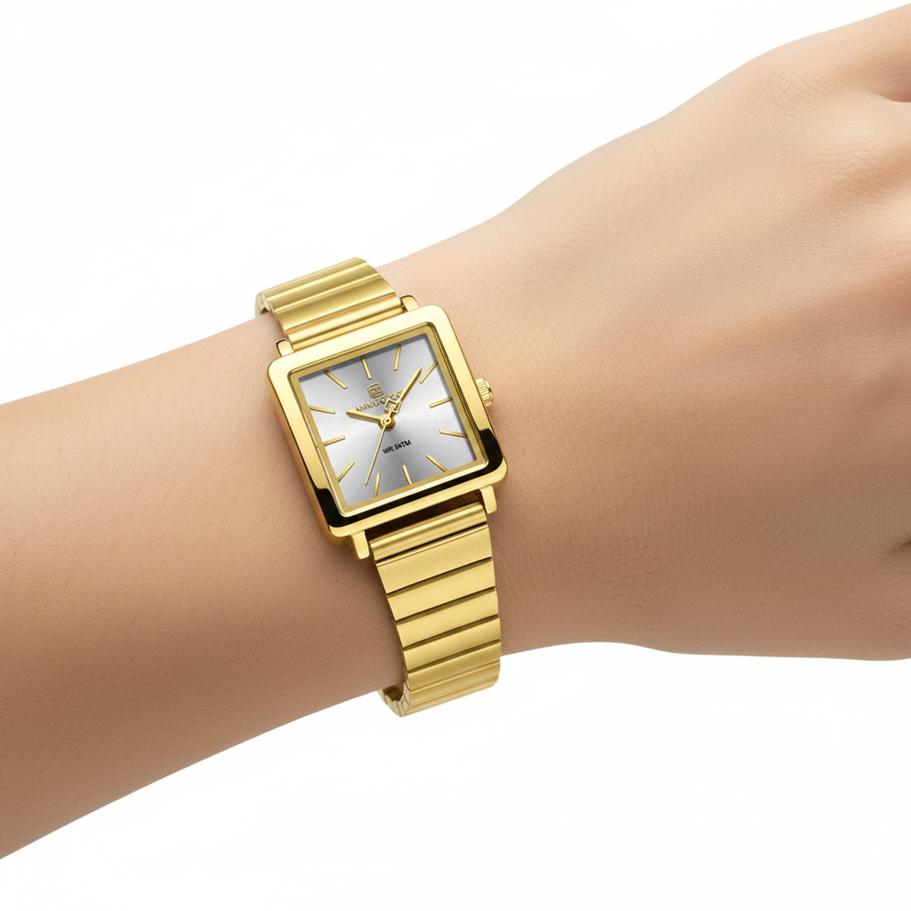 NAVIFORCE Elegant Square Gold Watch ⌚✨👑