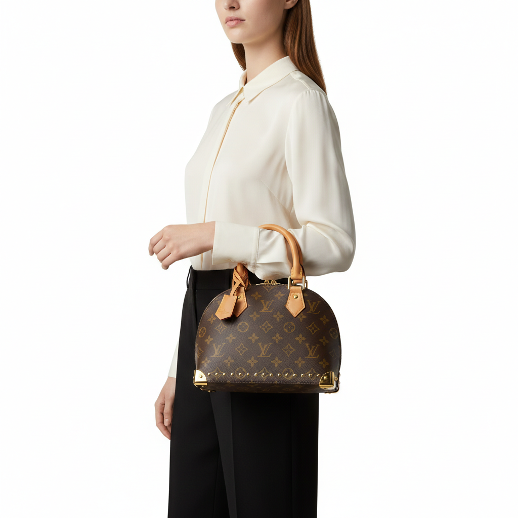 Louis Vuitton Monogram Alma BB with Studded Trunk Details 👜✨🌟