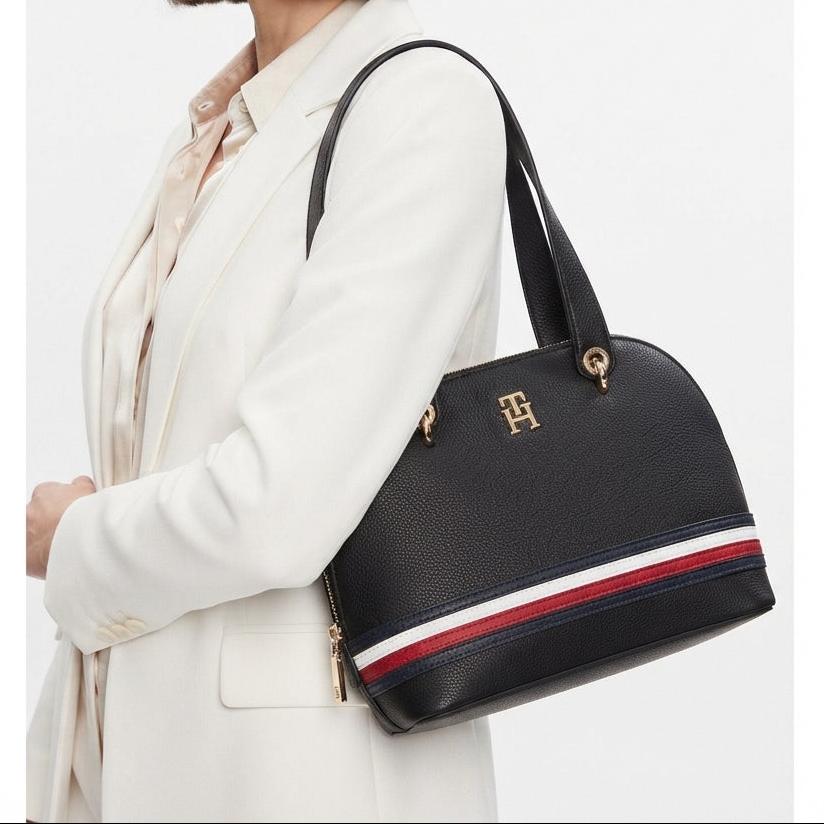 Tommy Hilfiger Signature Stripe Dome Handbag