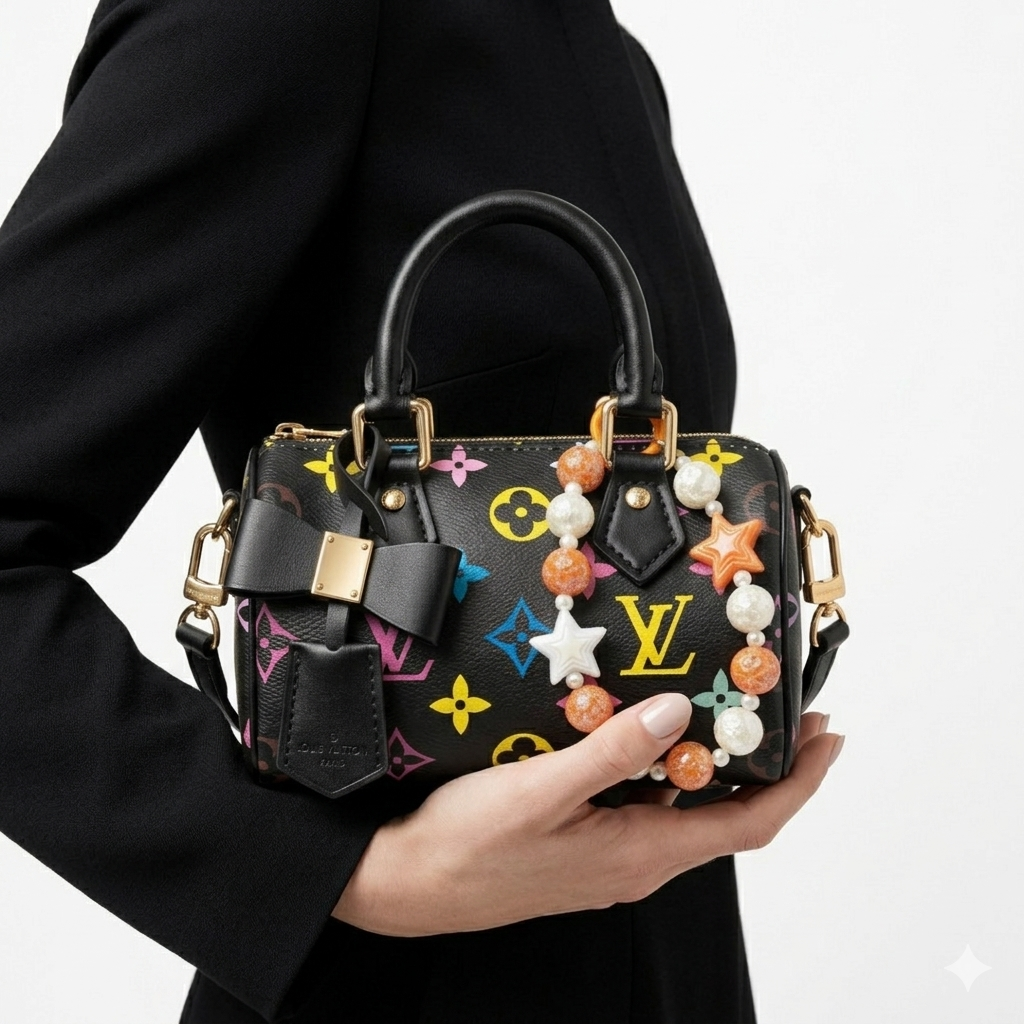 Louis Vuitton Multicolor Monogram Nano Speedy with Beaded Charm 👜🌈✨