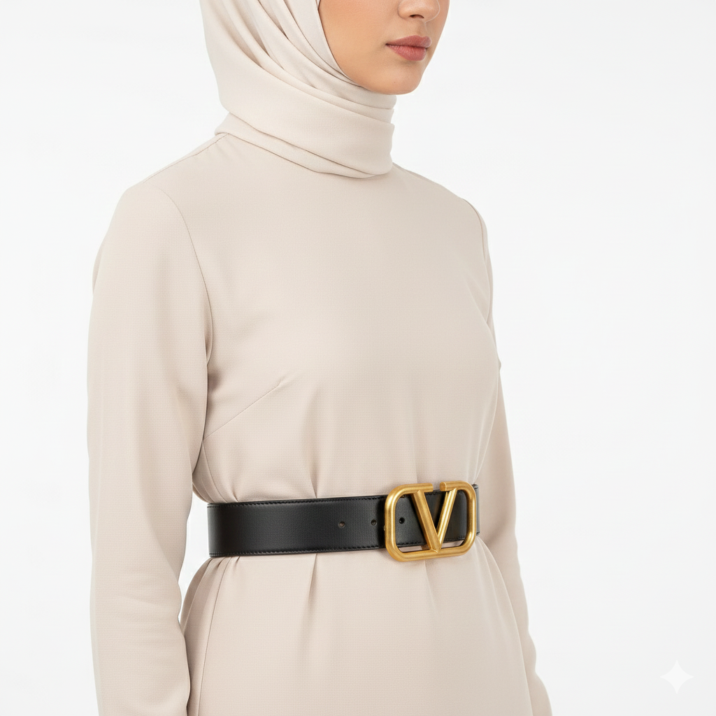 Valentino Garavani VLogo Belt Set with Dual Buckles ✨🖤💛