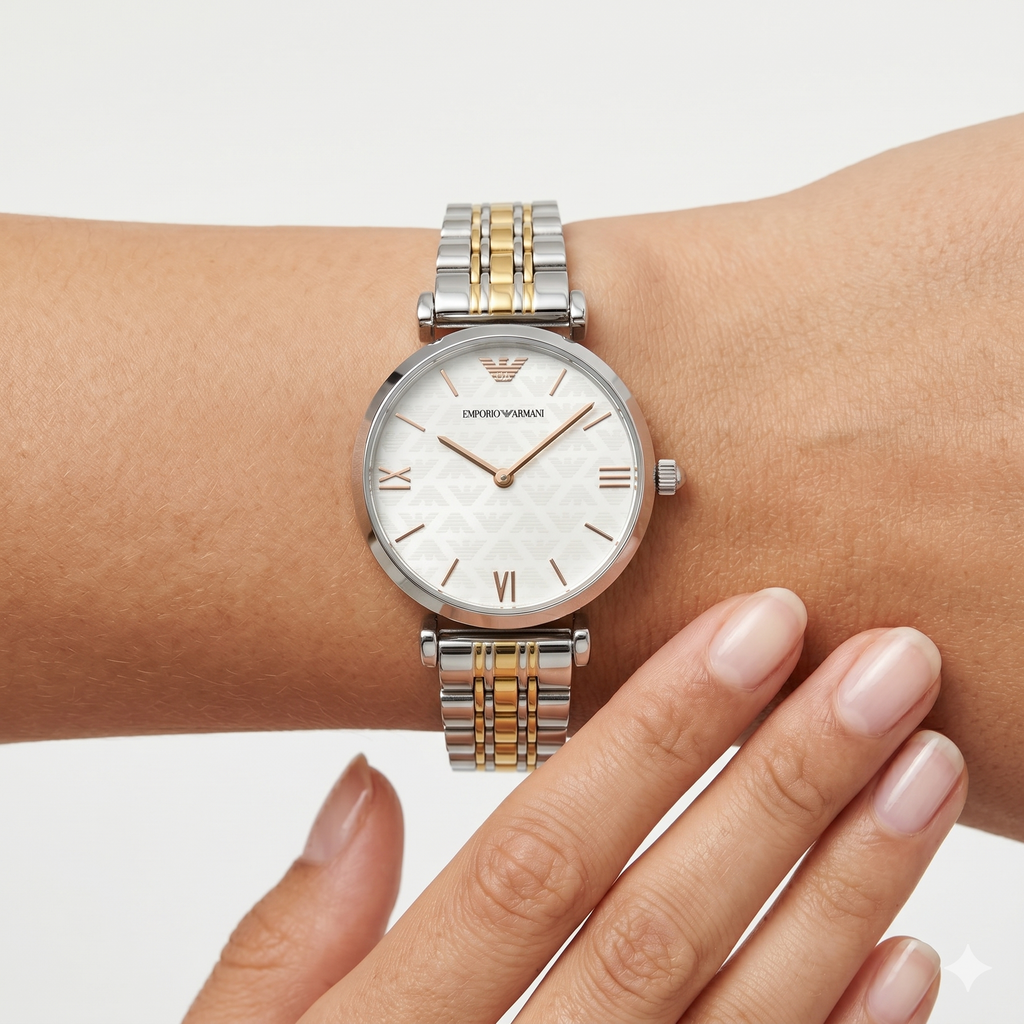 ✨ Gold & Silver Metal Watch for Women ⌚
