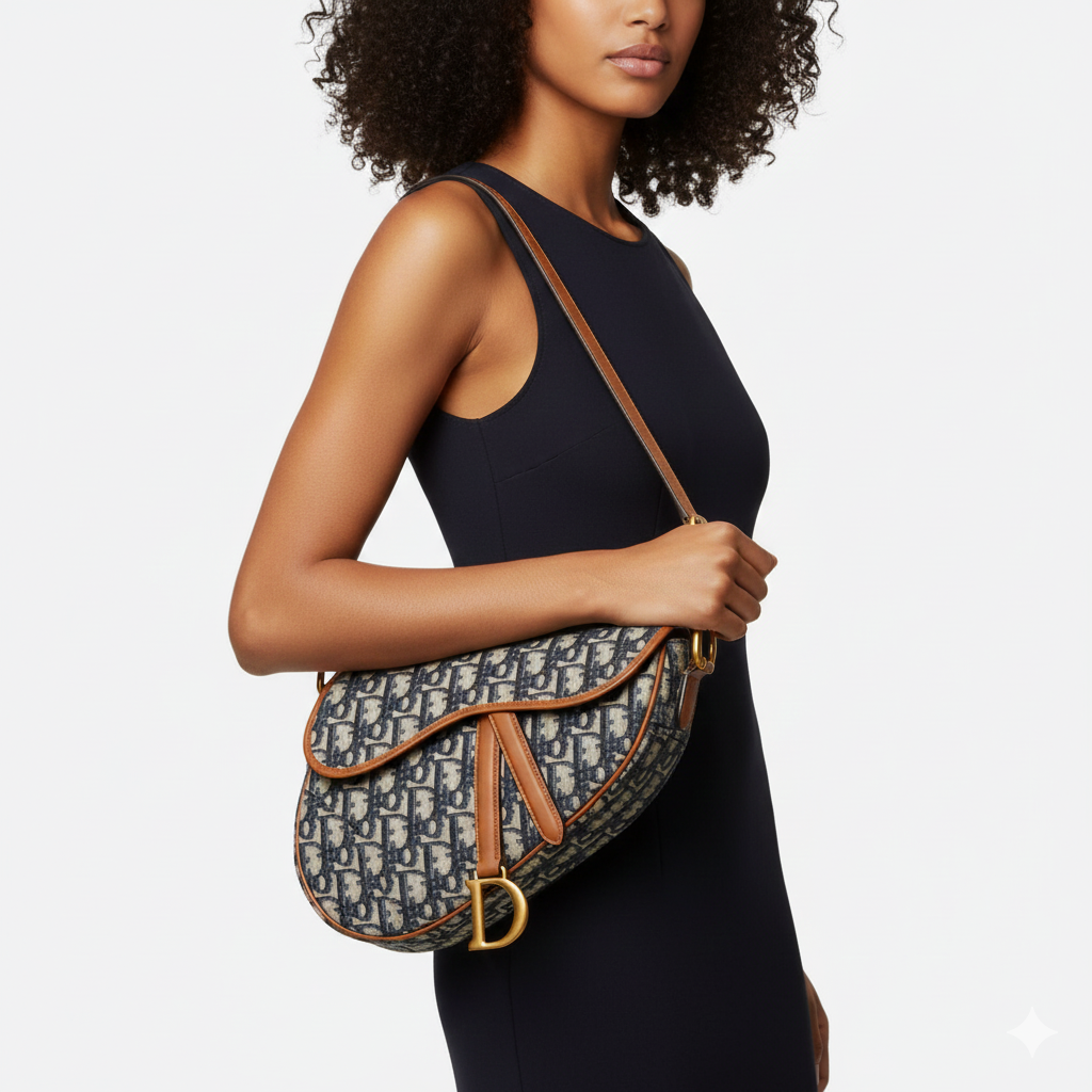 Dior Saddle Bag in Oblique Canvas and Cognac Leather 👜✨📐