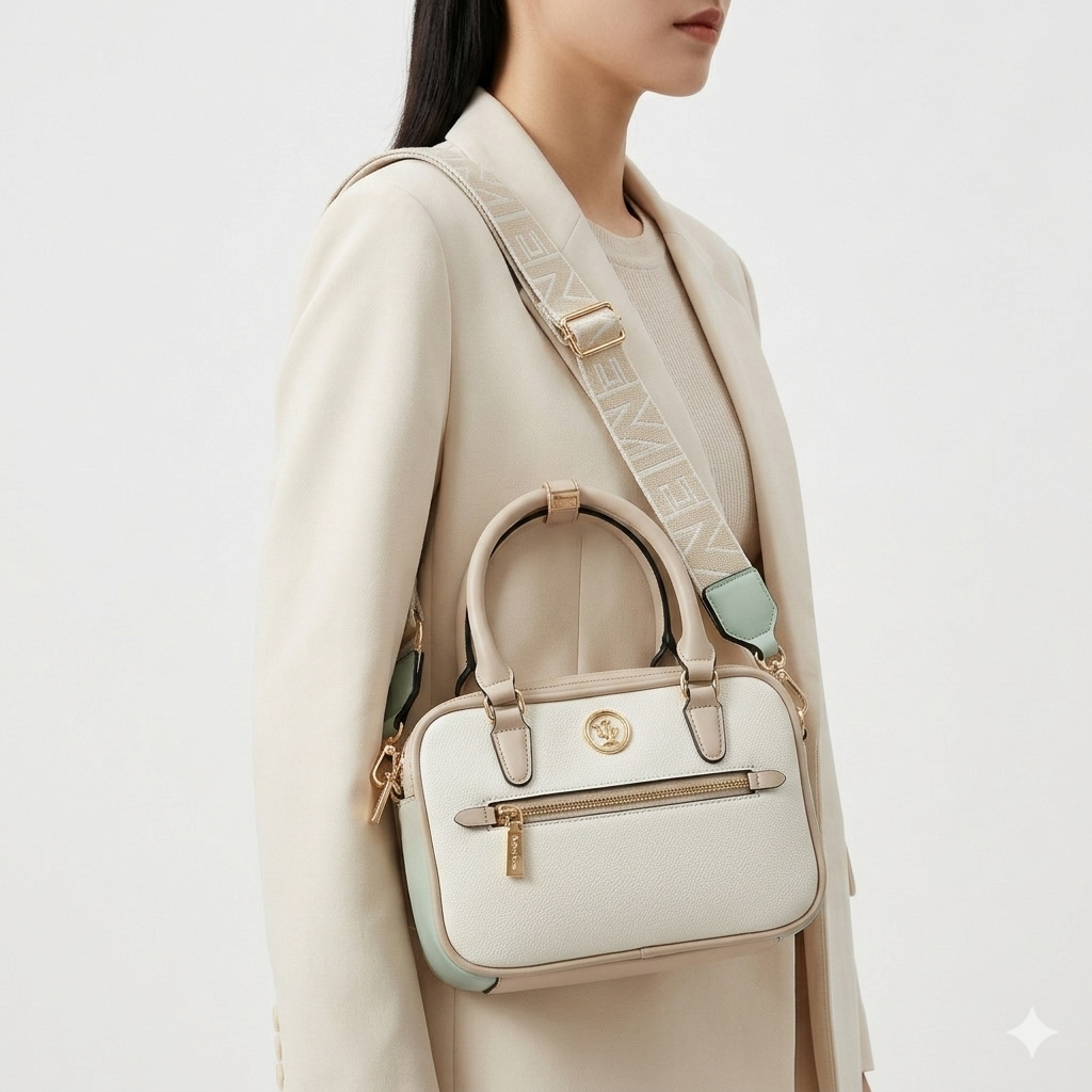 BURBERRY Mirror Bag: White & Black Leather Canvas Tote 👜🖤🤍