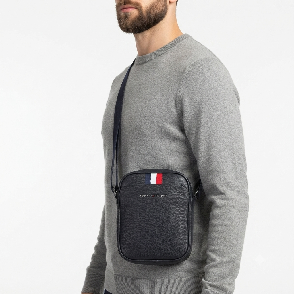 Tommy Hilfiger Signature Stripe Black Crossbody Bag 👜✨