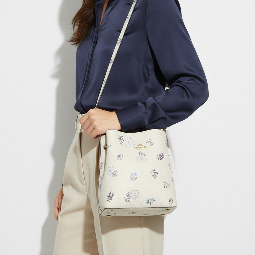 Coach Mini Town Bucket Bag in Chalk Floral Print 🌸👜✨