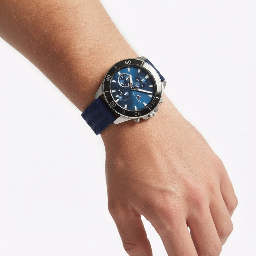 Tommy Hilfiger Sport Chronograph Blue Silicone Analog Watch