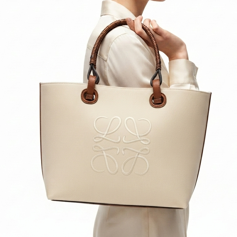 Loewe Large Anagram Tote Bag in Tan