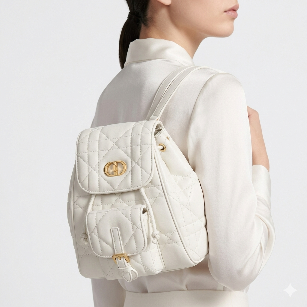 Dior Caro Quilted Leather Backpack 🎒✨🤍