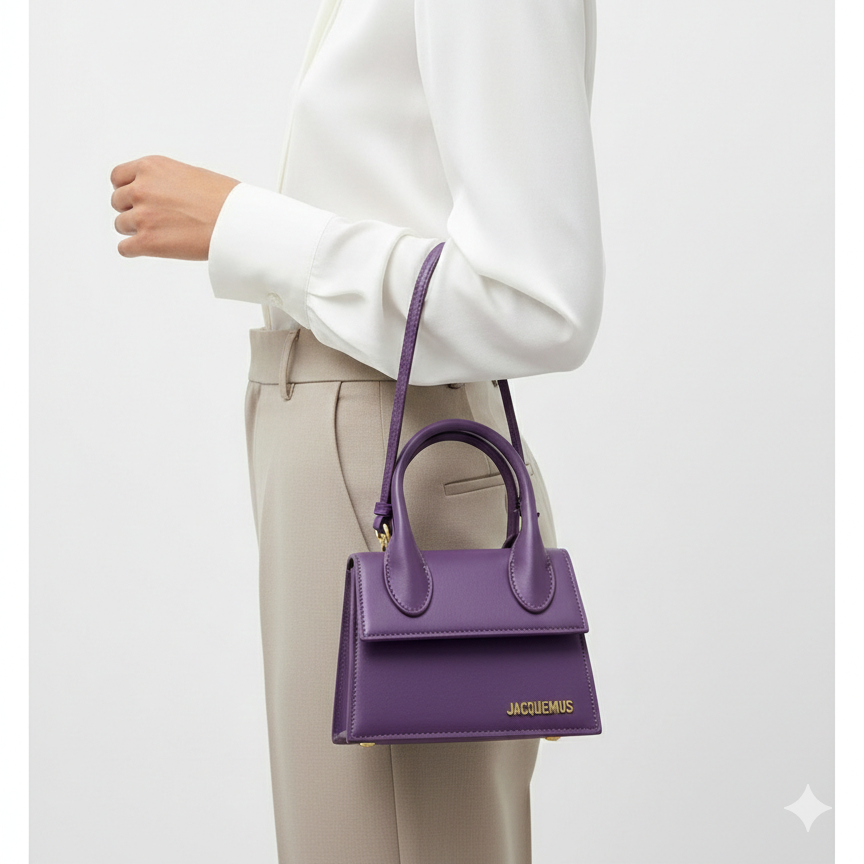 Jacquemus Le Chiquito Purple Leather Mini Handbag 💜👜✨
