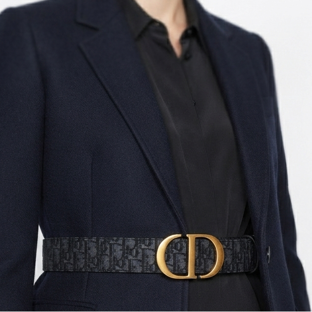 Christian Dior Reversible Belt Set with Gold and Silver Buckles ✨