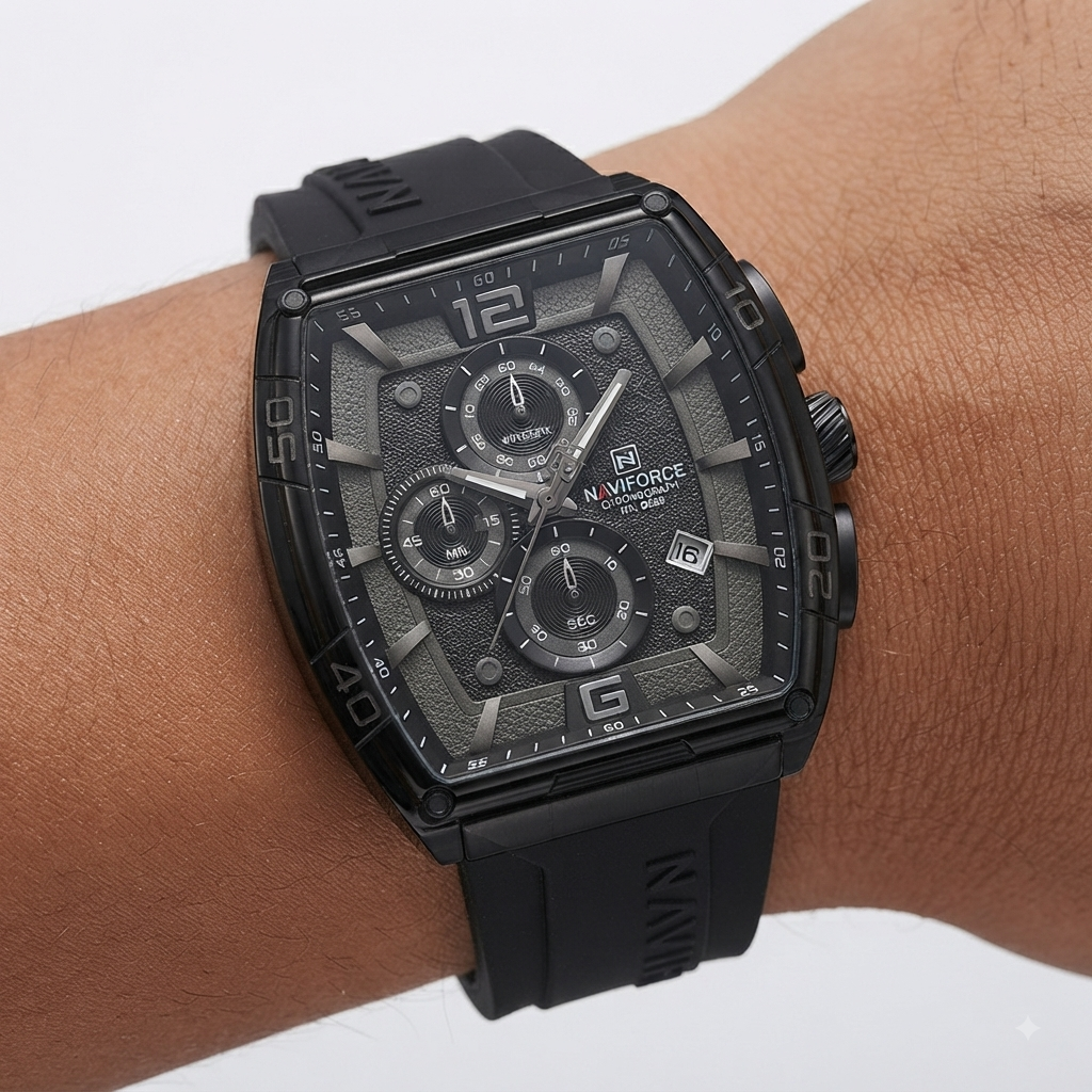 NAVIFORCE Tonneau Chronograph Silicone Watch