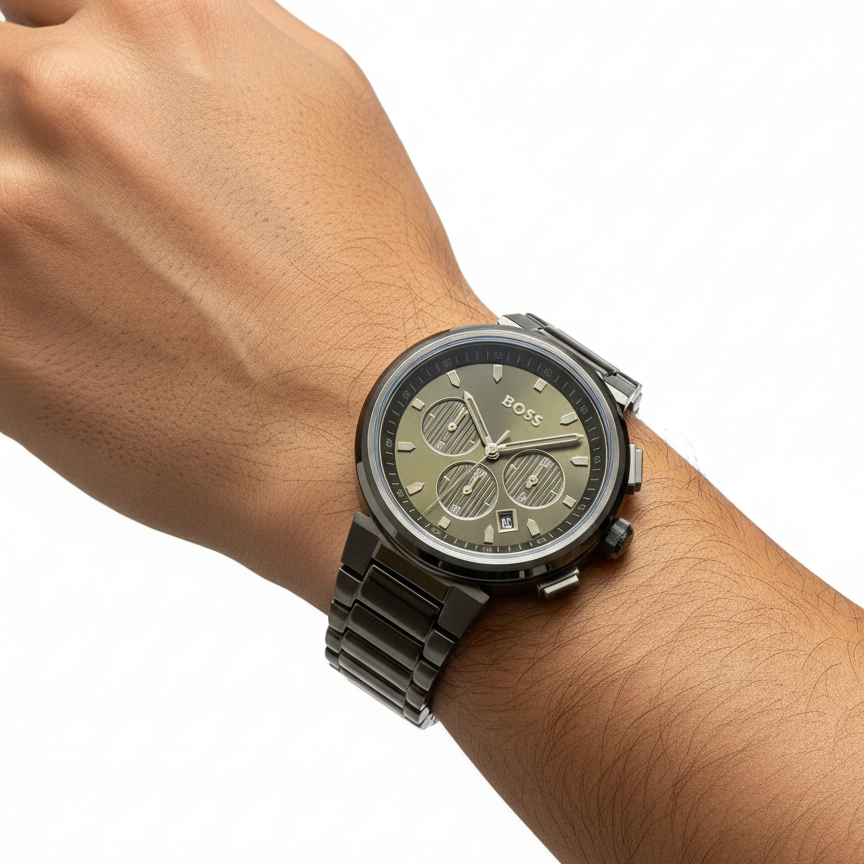Hugo Boss Chronograph Men's Watch in Gunmetal Grey ⌚️👔✨