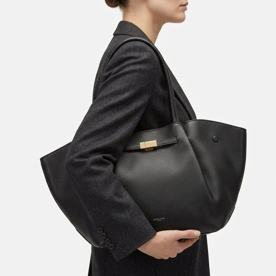DeMellier: Chic Tote 👜 in Black, Brown, Red & White