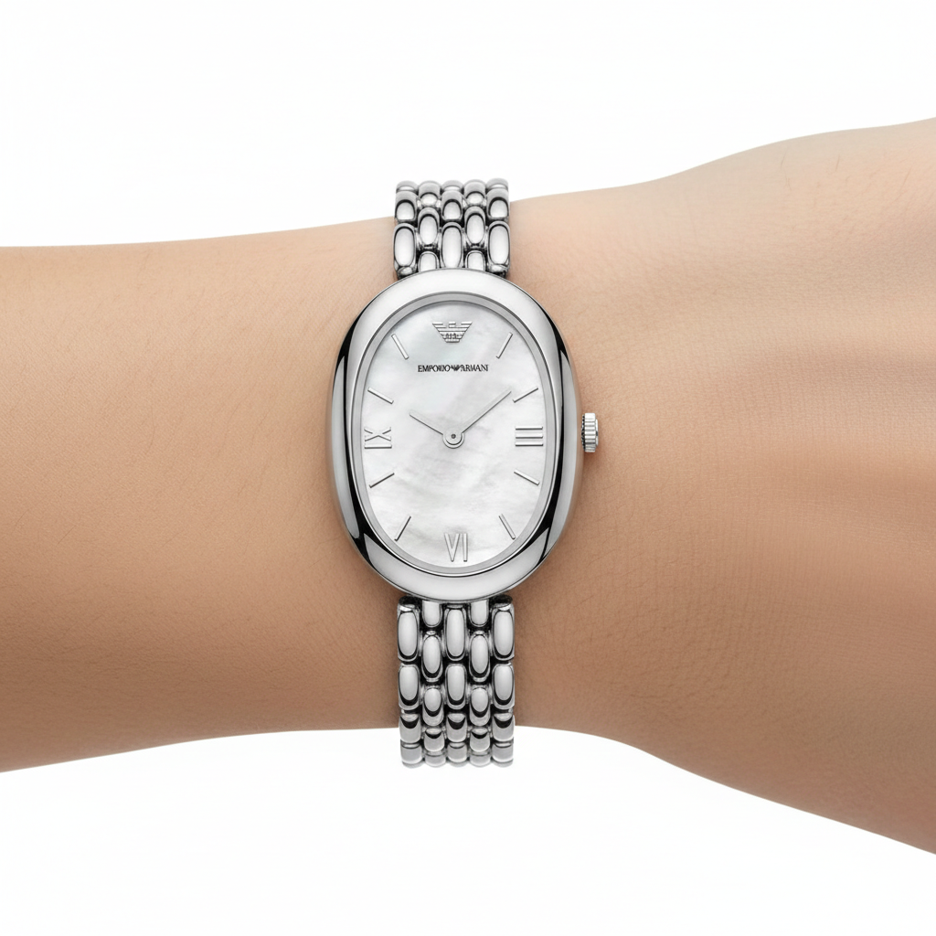 Emporio Armani Mother of Pearl Oval Bracelet Watch 🐚✨⌚