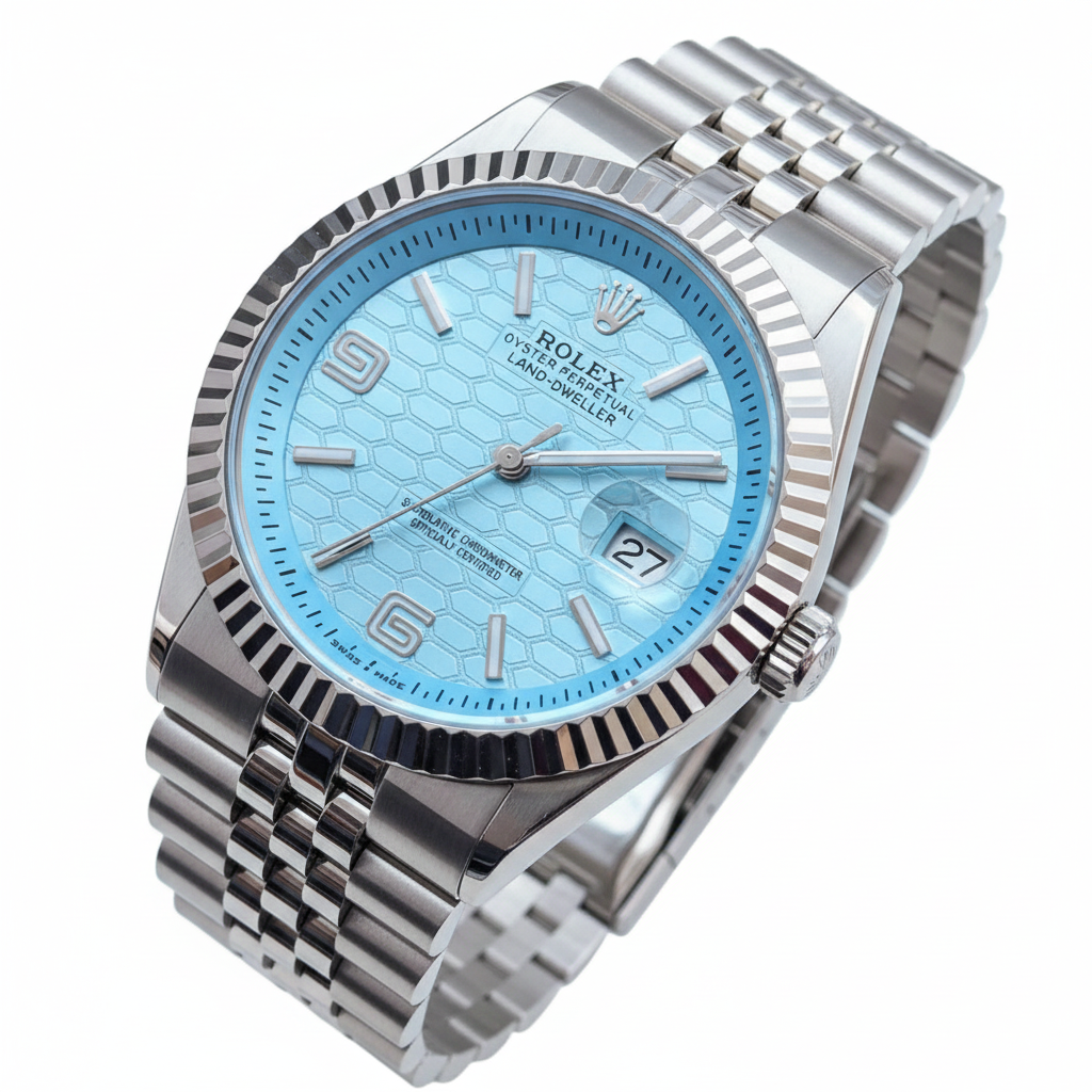 Rolex Oyster Perpetual Land-Dweller with Ice Blue Honeycomb Dial ⌚💎✨