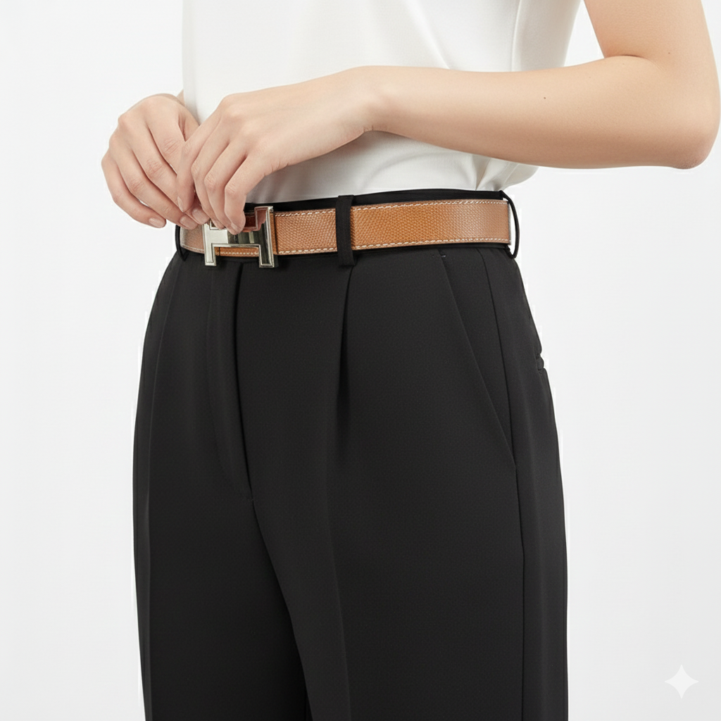 Hermès Constance Reversible Leather Belt with Silver H Buckle 🍊✨💼