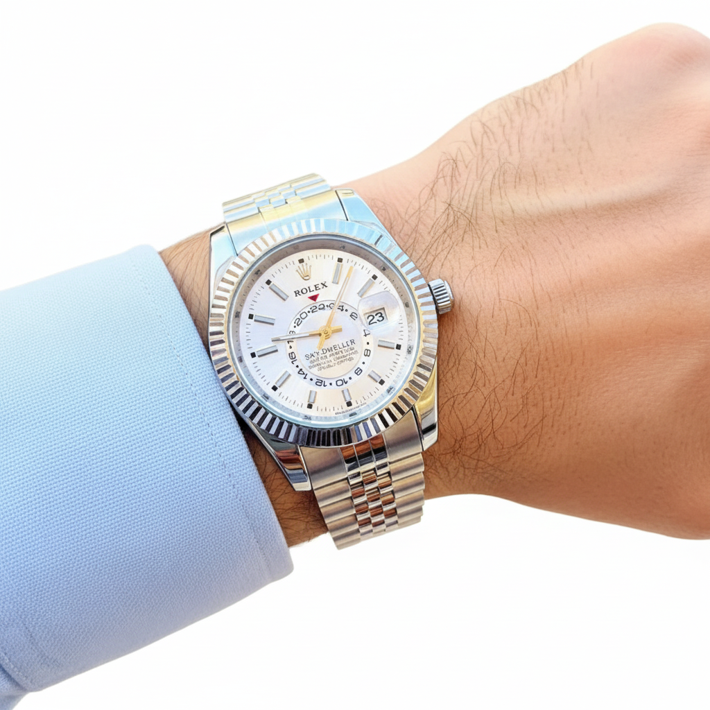 Rolex Sky-Dweller Oyster Perpetual with Fluted Bezel ⌚✨👑