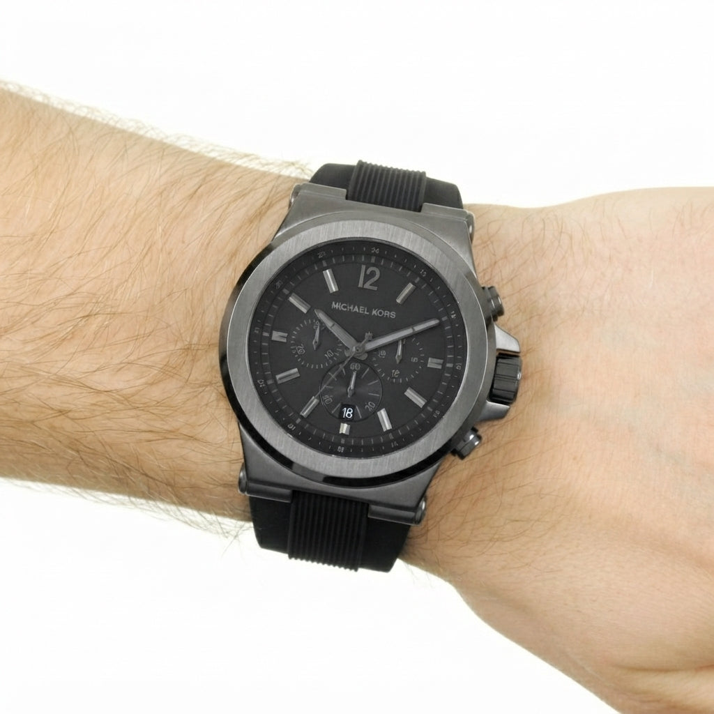 Michael Kors Stealth Chronograph Black Silicone Watch