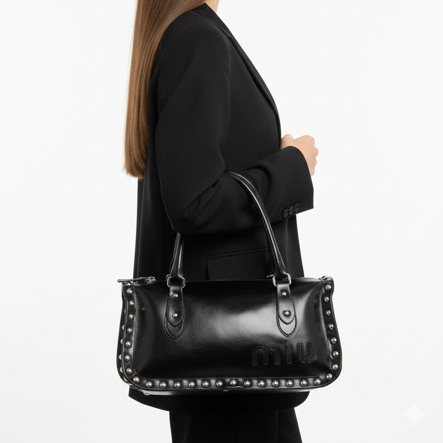 Miu Miu Studded Leather Beau Bag 🖤✨👜
