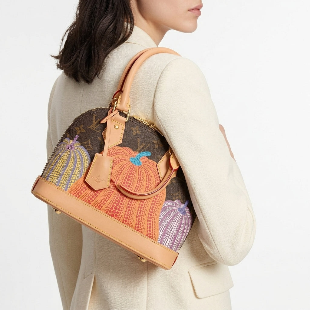 Louis Vuitton Pumpkin Alma Bag with Shoulder Strap