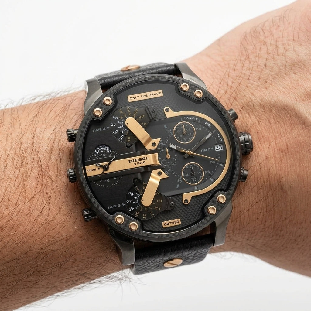 Diesel Mr. Daddy 2.0 Black Textured Chronograph Watch