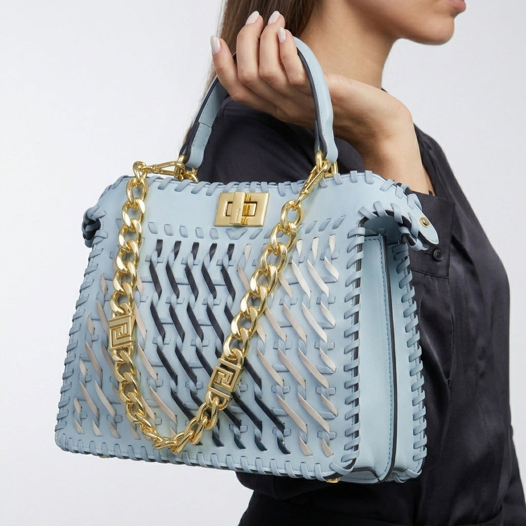 Fendi Mirror Original Woven Double Face Handbag