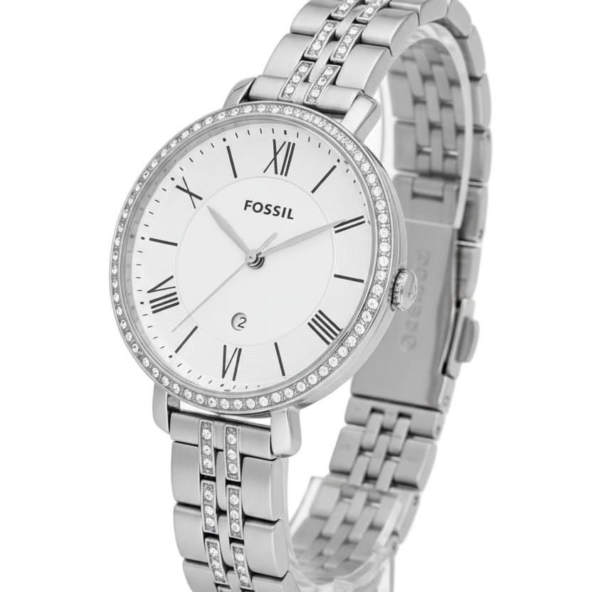 Fossil Women's Silver-Tone Crystal Bezel Watch 💖✨🌟
