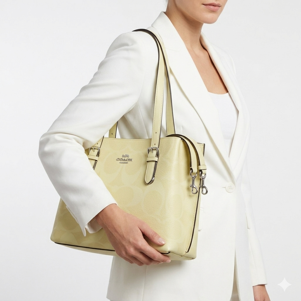 Coach Floral Print Bag 🌸 Beige, White & Burgundy Accents