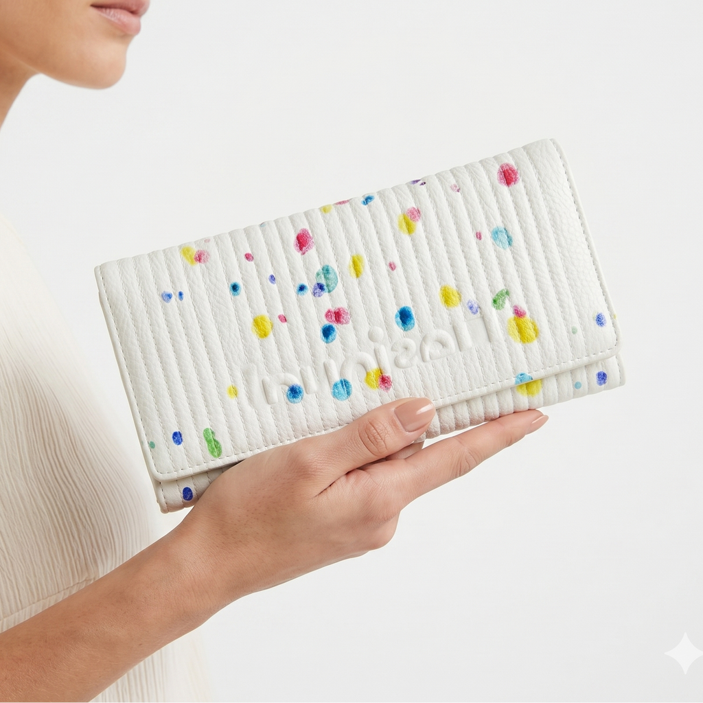 Desigual White Wallet w/ Colorful Dots 🌈👛