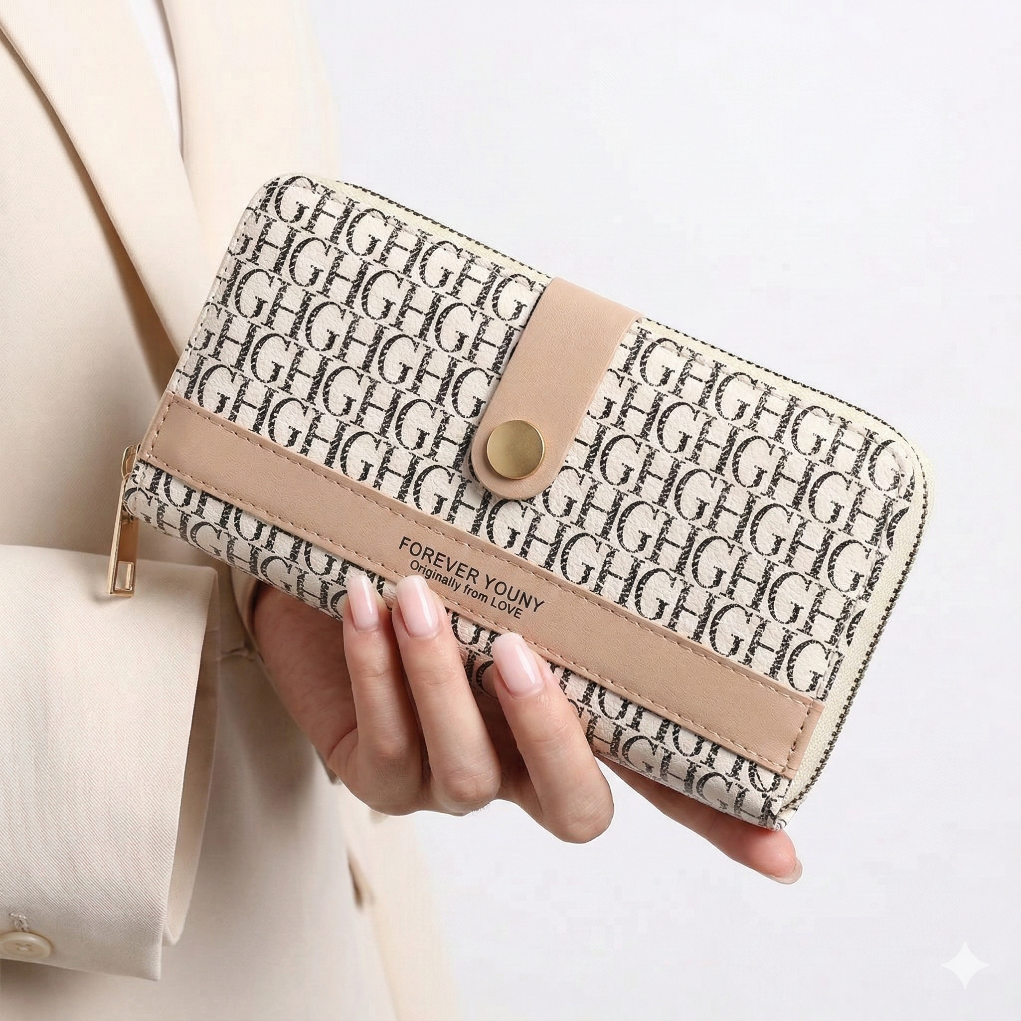 Forever Youny Beige & White Wallet 🤍✨