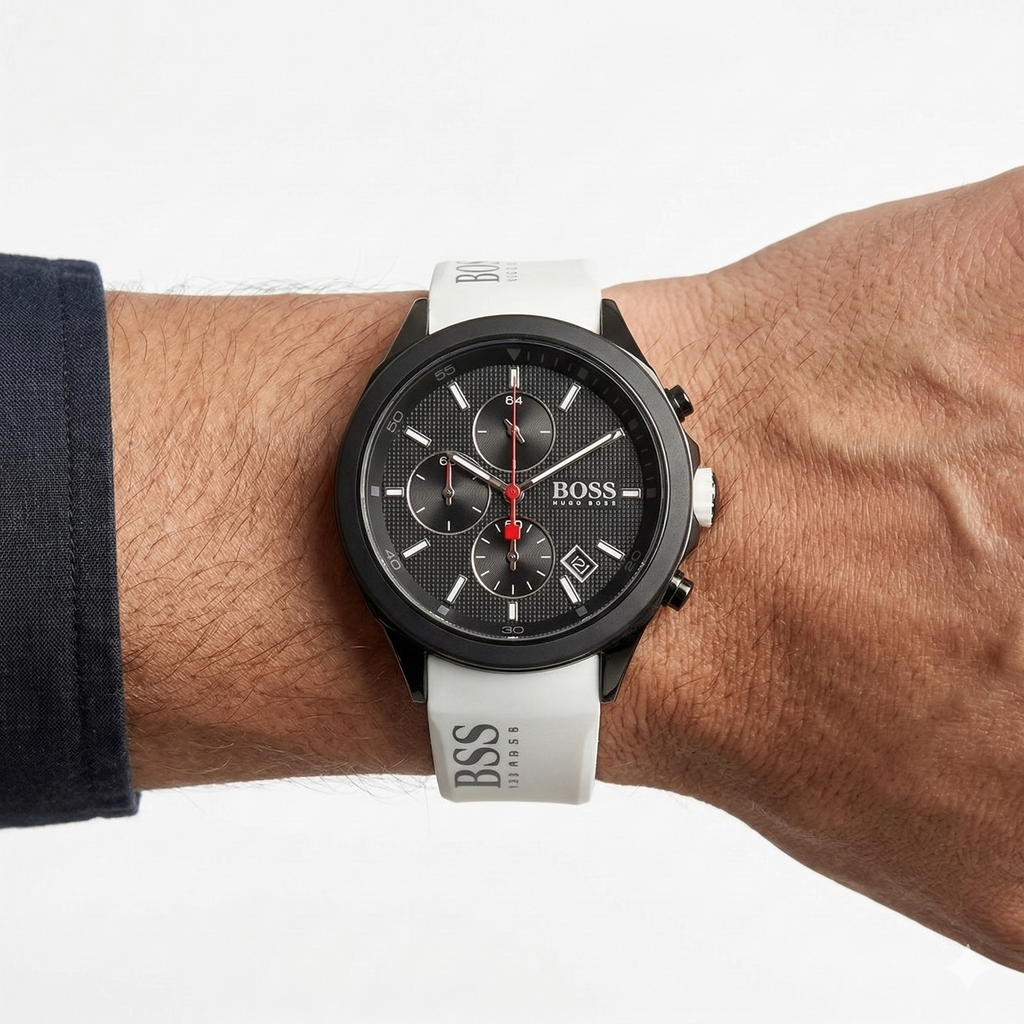 Boss Original: Black & White Dial Watch 🖤🤍