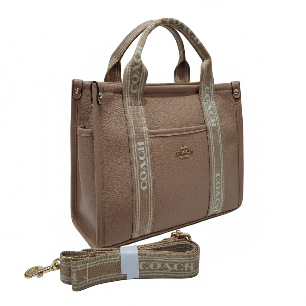 Coach Logo Strap Mini Tote Bag in Pebbled Leather 🌸👜✨