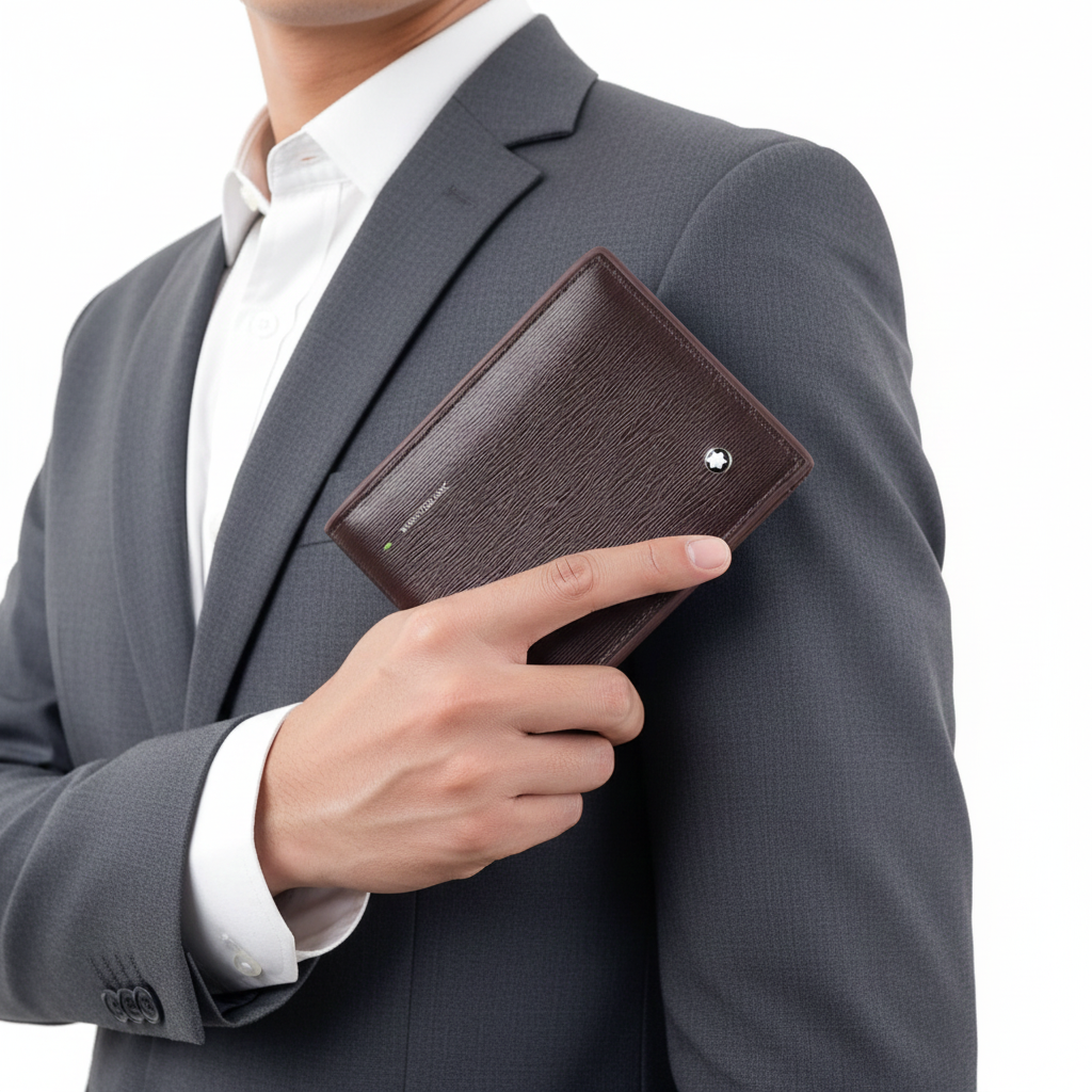 Montblanc Textured Leather Bi-fold Wallet 💼✨☕