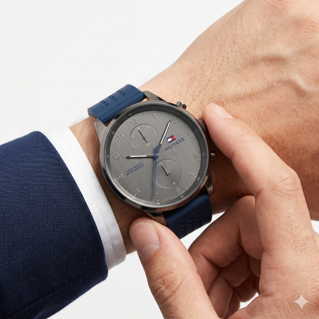 Tommy Hilfiger Blue & Gray Dial Watch ⌚💙⏱️