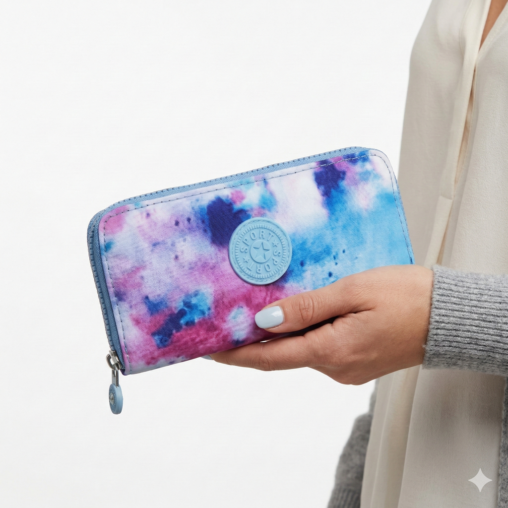 Crinkle Sport Wallet: Zippered & Spacious 💖📱
