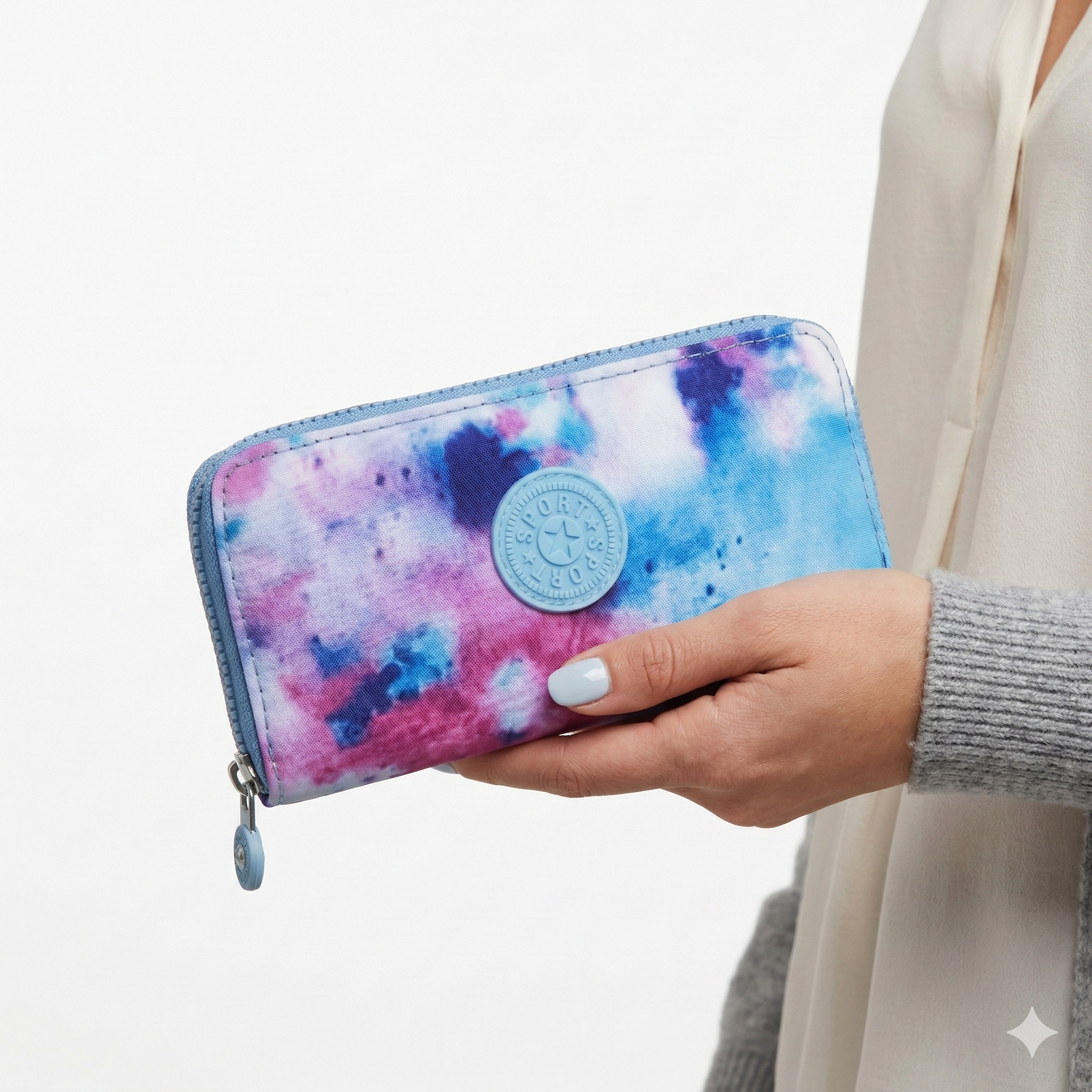 Crinkle Sport Wallet: Zippered & Spacious 💖📱