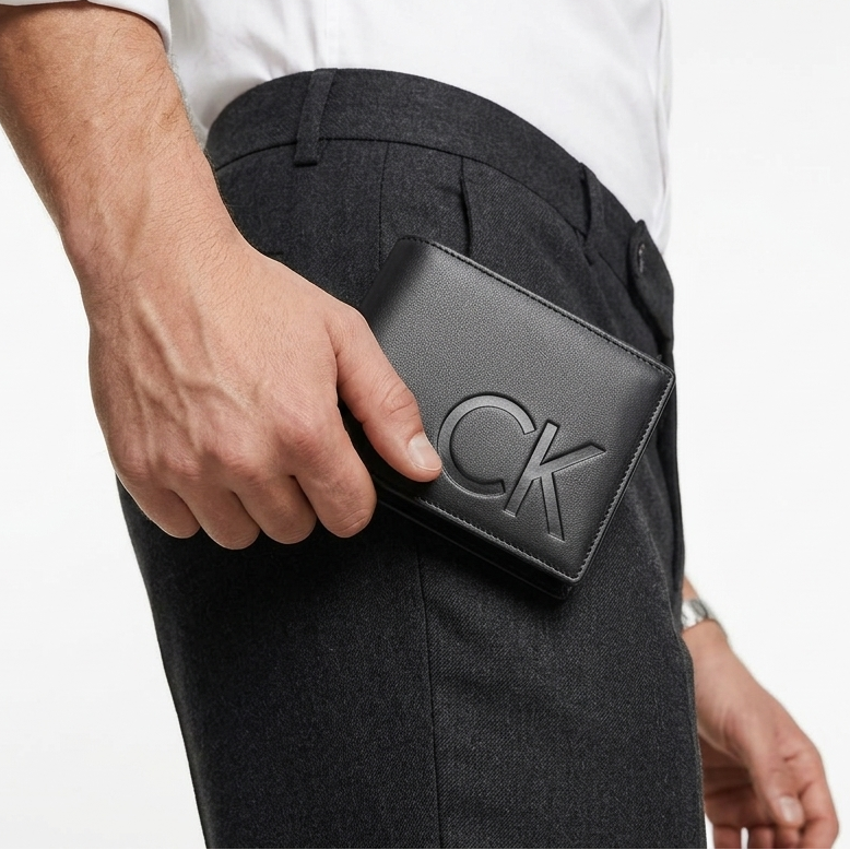 Calvin Klein Black Leather Wallet with Box 🖤💼🎁