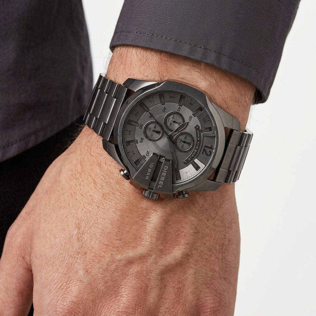 Diesel Mega Chief Gunmetal Stainless Steel Chronograph Watch