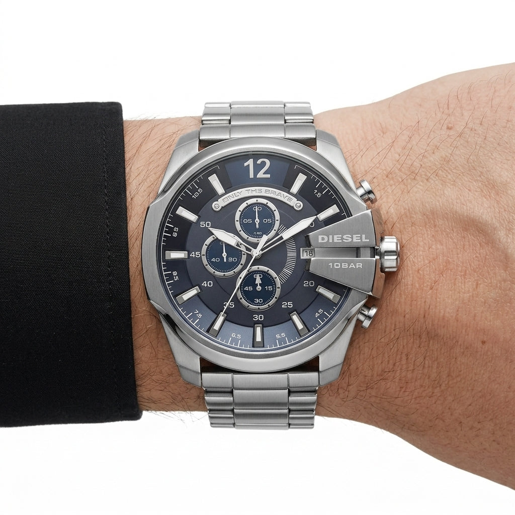 Diesel Only The Brave Stainless Steel Chronograph Watch