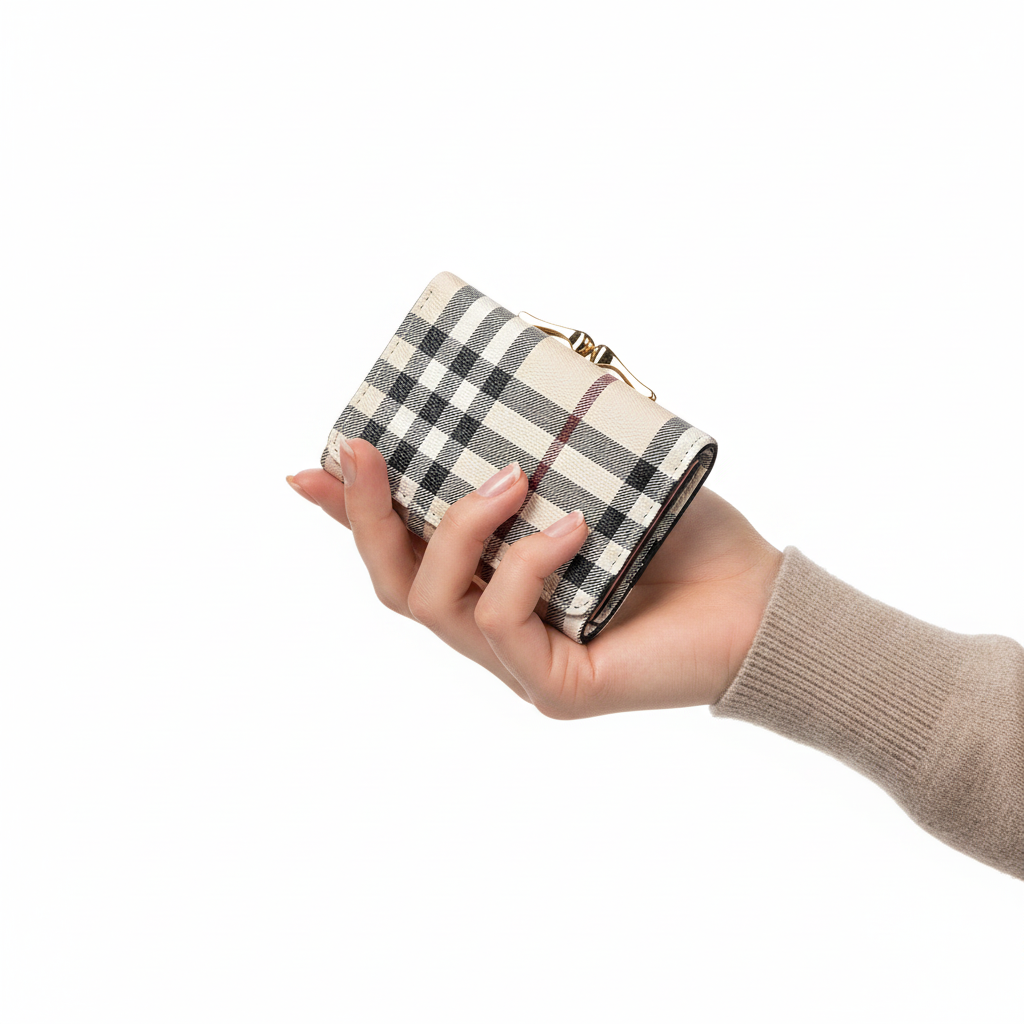 Burberry Style Vintage Check Kiss-Lock Wallet 👝✨👜
