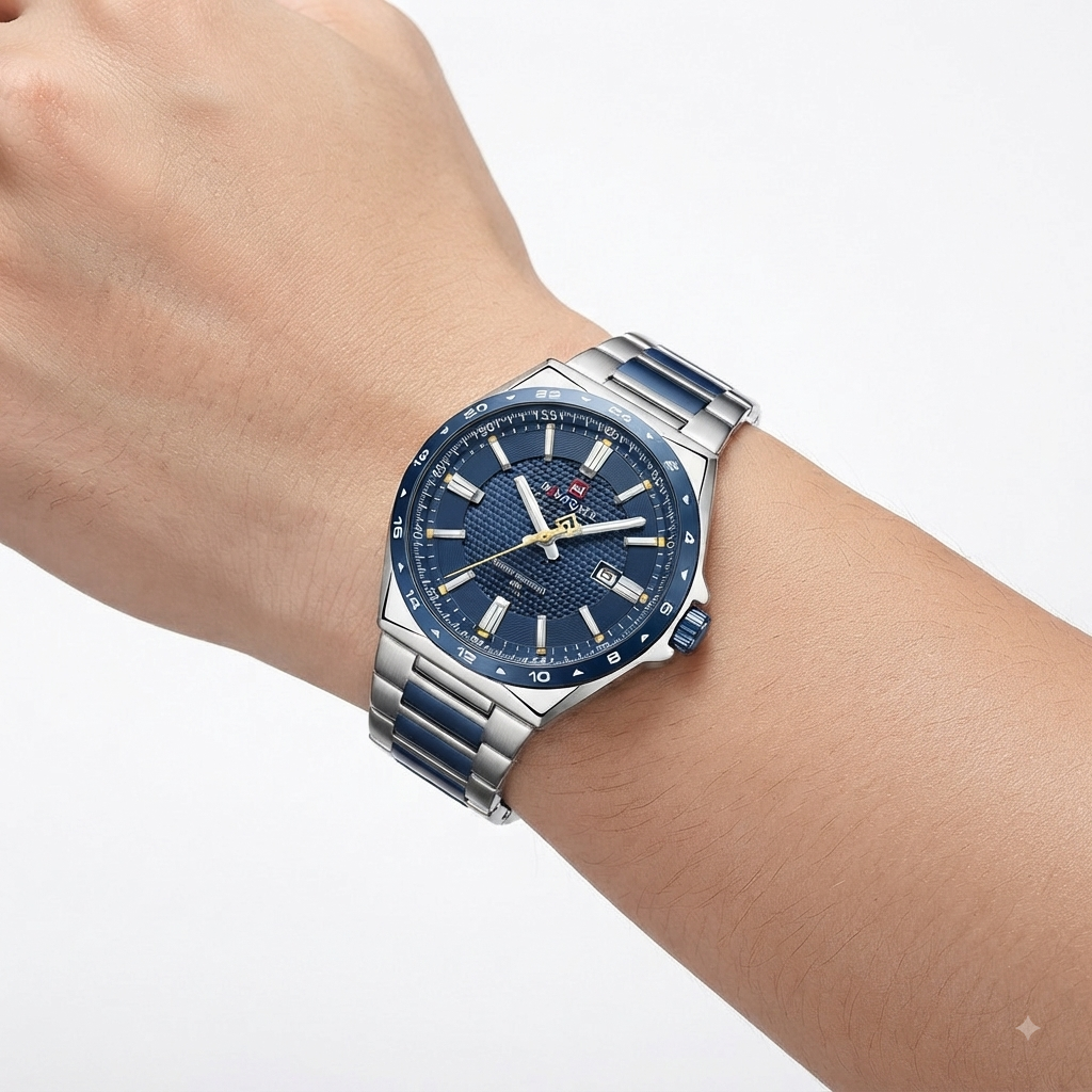 NAVIFORCE Blue Dial Stainless Steel Analog Men's Watch