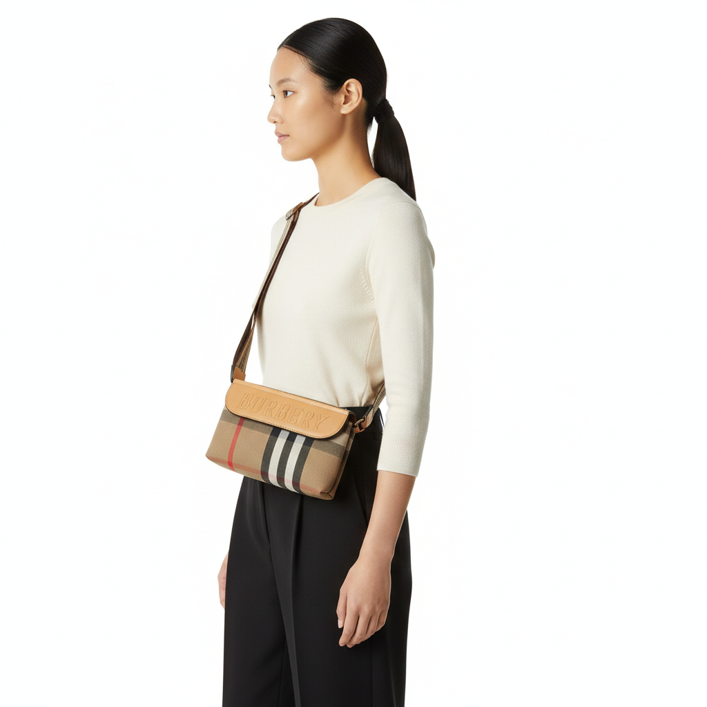 Burberry Vintage Check Belt Bag with Embossed Logo 👜✨🤎