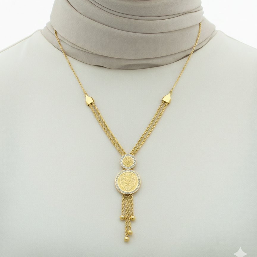 Majestic Lion Medallion Tassel Necklace 🦁✨👑