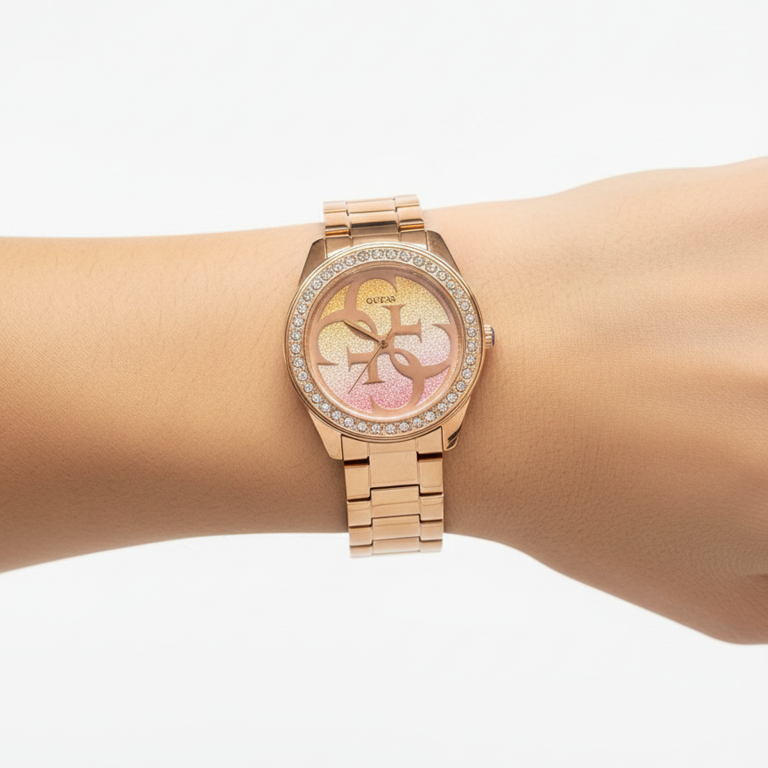GUESS Rose Gold Glitz Ombré Watch ⌚✨💖