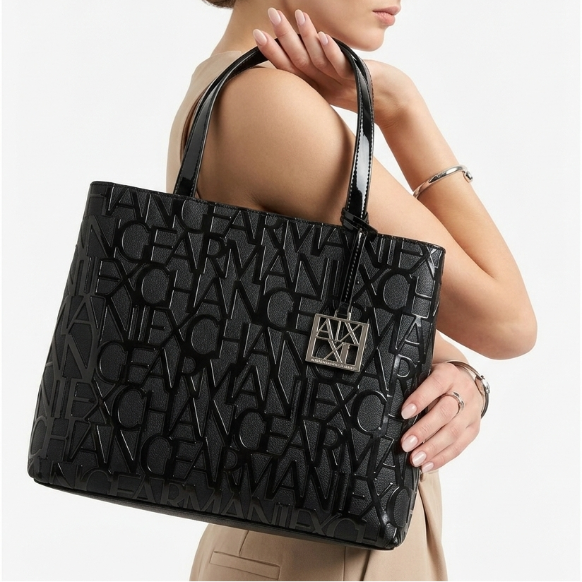 Armani Exchange Logo Monogram Tote Bag 👜✨🖤